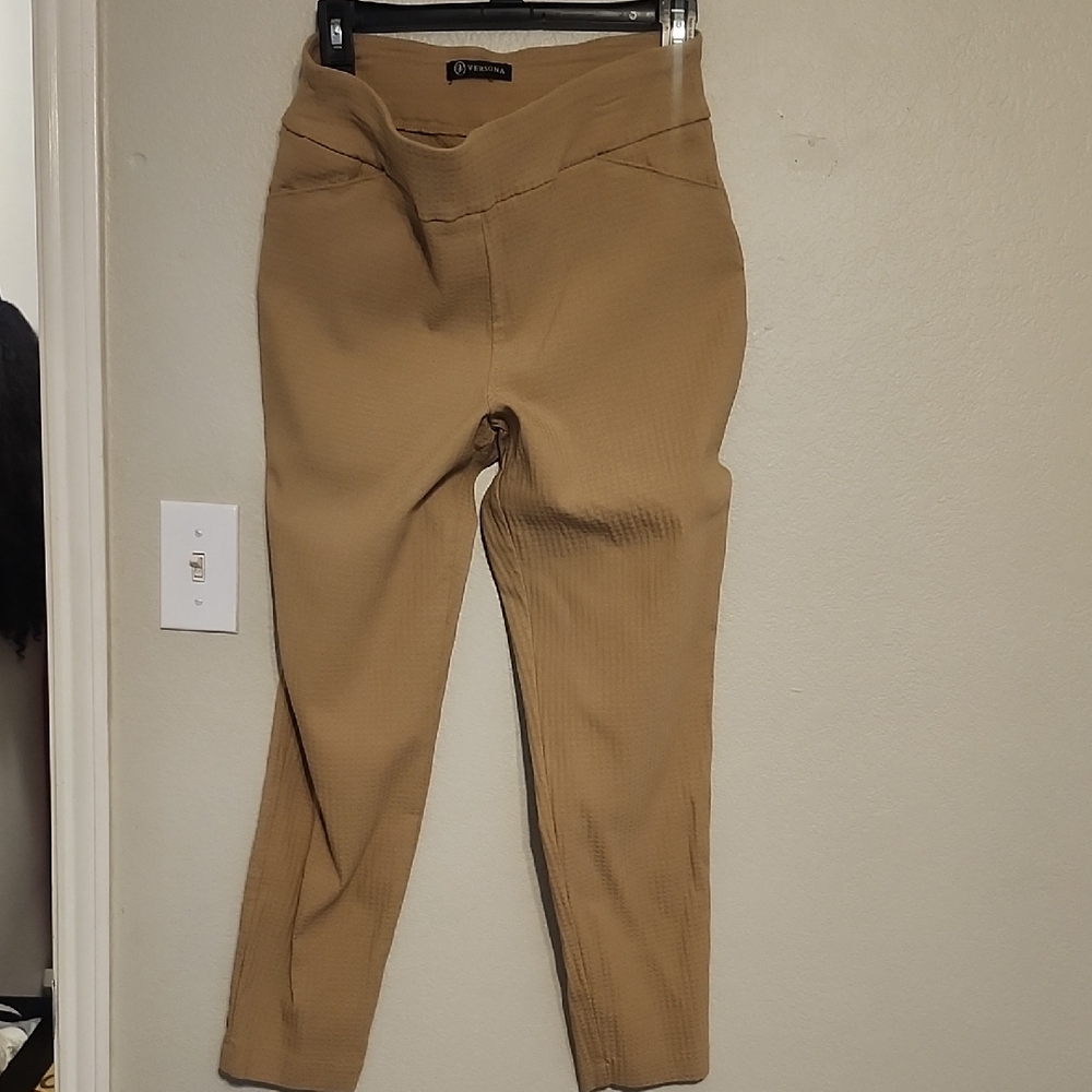 Tan High-Waisted Pants